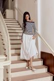 Áo Thun Tay Dài Striped Off Shoulder