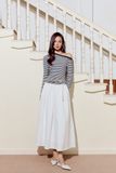 Áo Thun Tay Dài Striped Off Shoulder