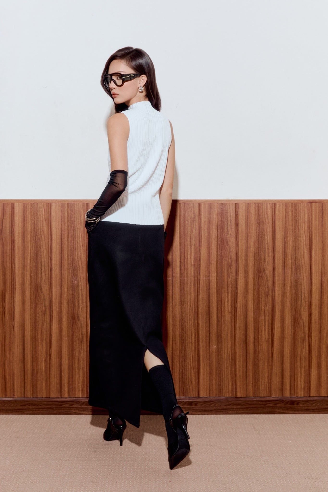 Áo Cherry Baby Mock Neck