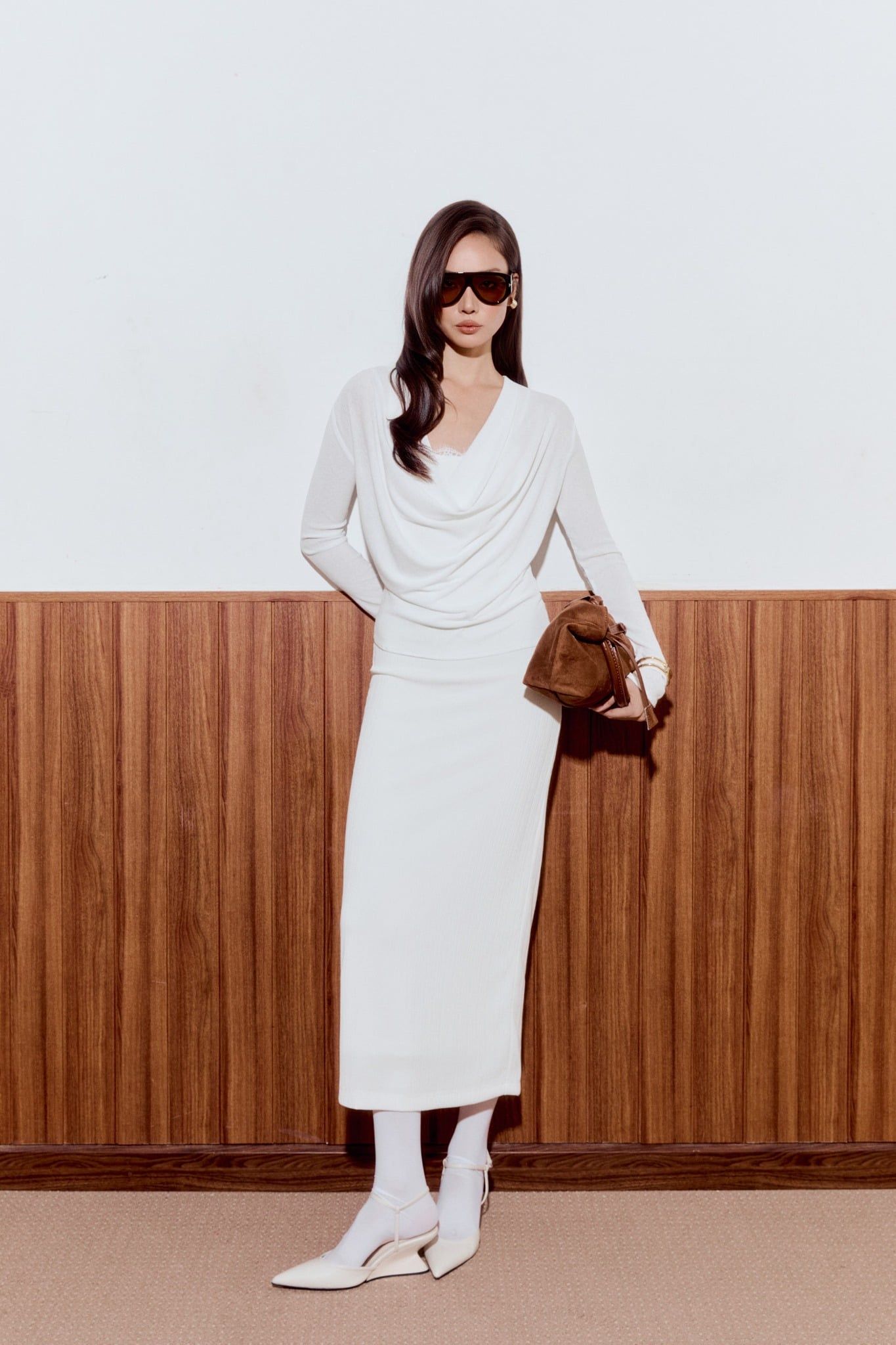 Đầm Dài Rib Drape Seta