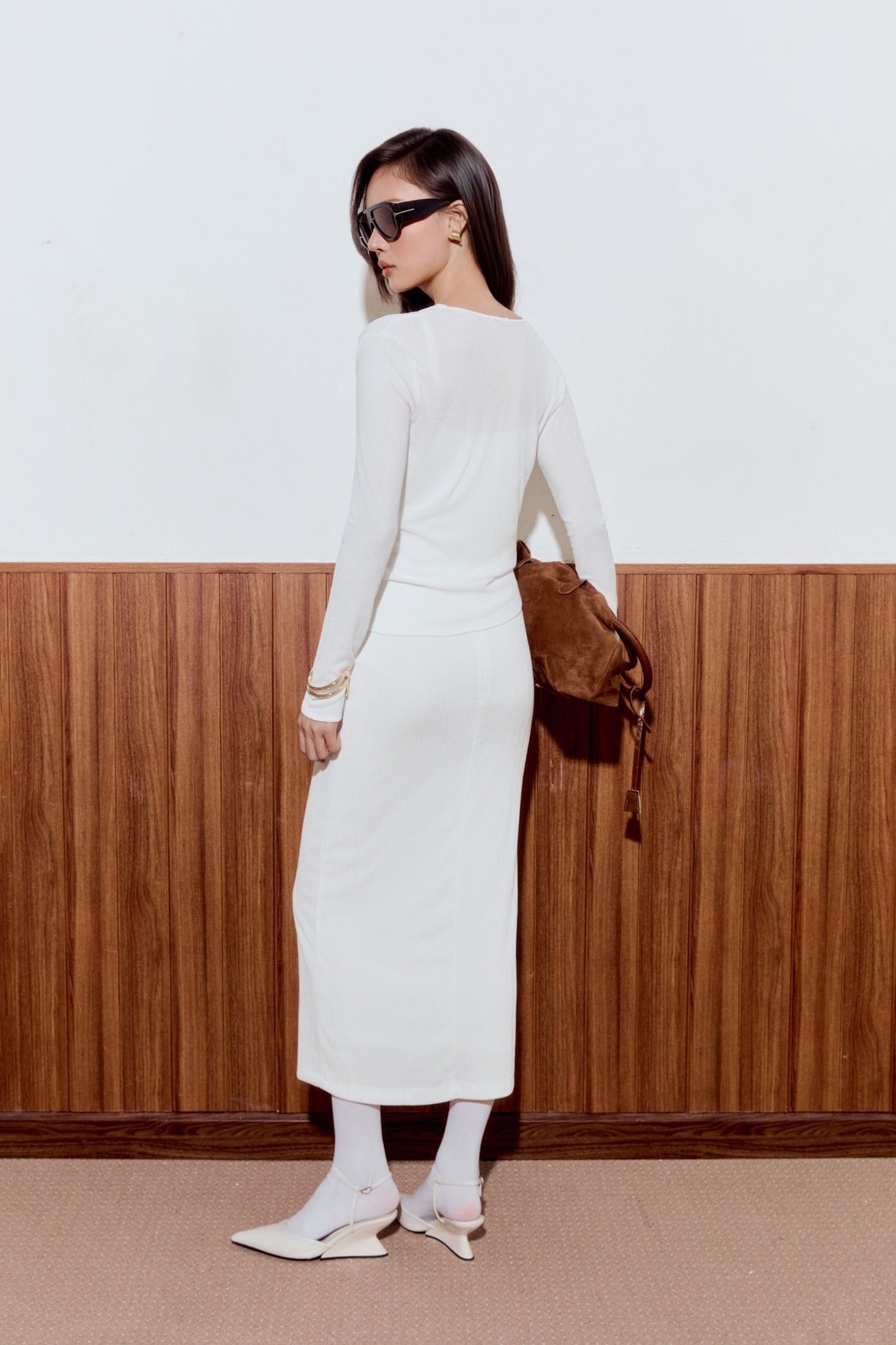 Đầm Dài Rib Drape Seta