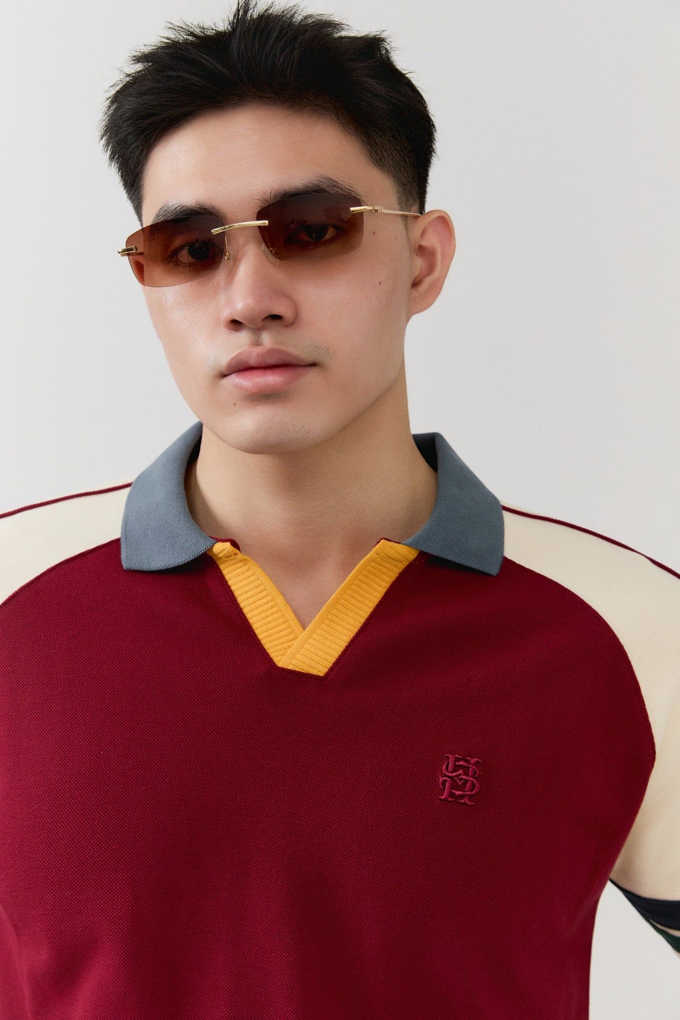 Áo Polo Regular Raglan Red Beige