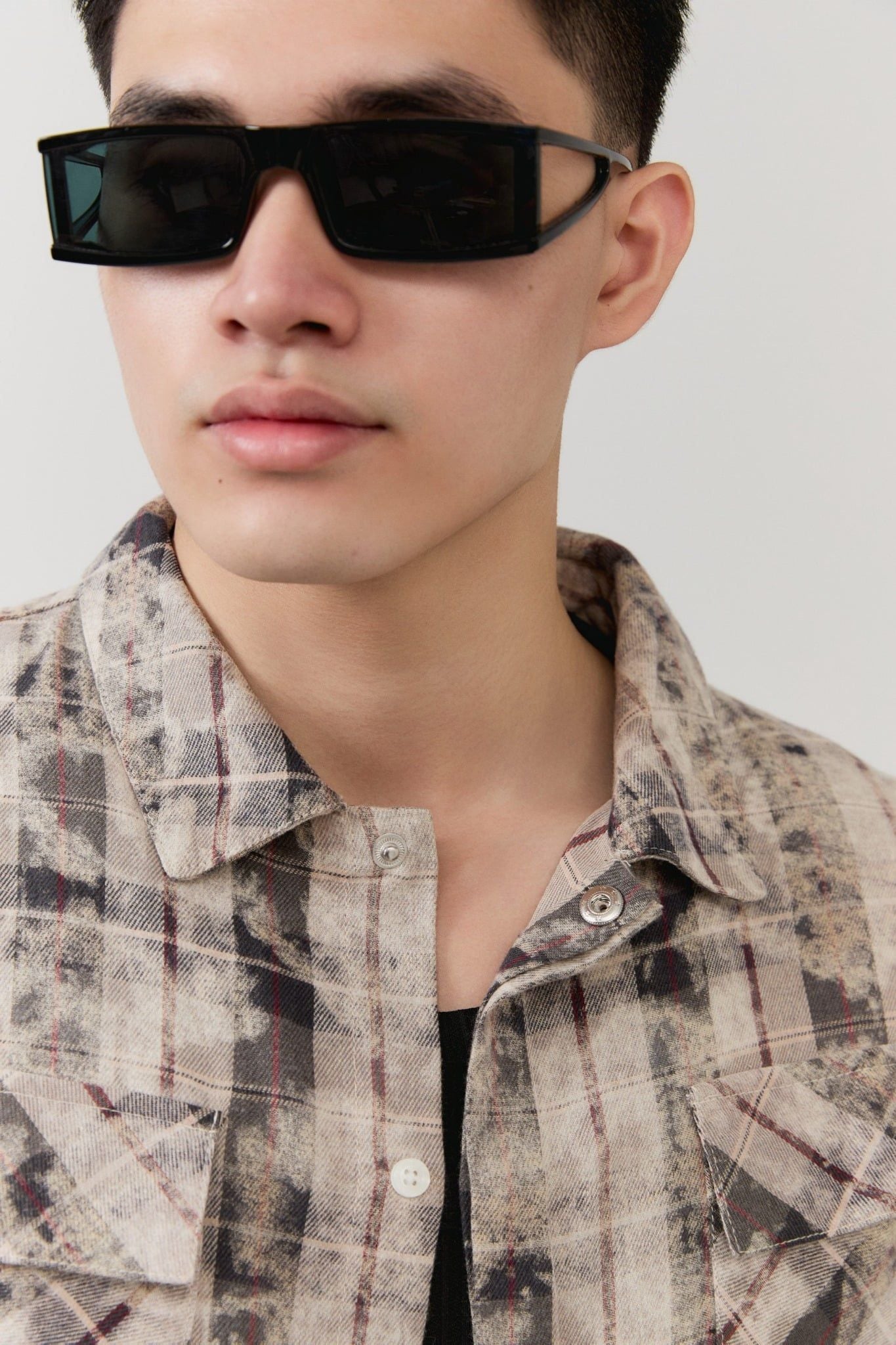 Áo Sơ Mi Boxy Acid Wash Caro Camplife