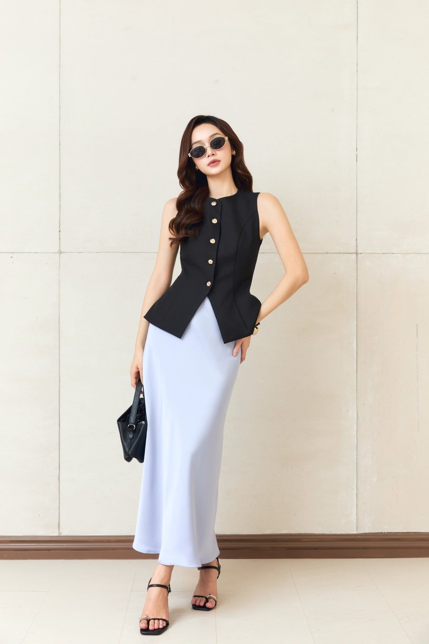 Chân Váy Dài Mermaid Black White