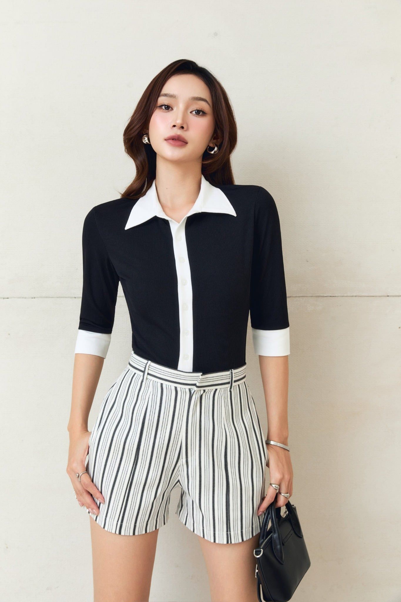  Áo Calm Ivory Collar Ribbed 