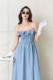 Đầm Dài Striped Maxi Dress Ruffle Detail