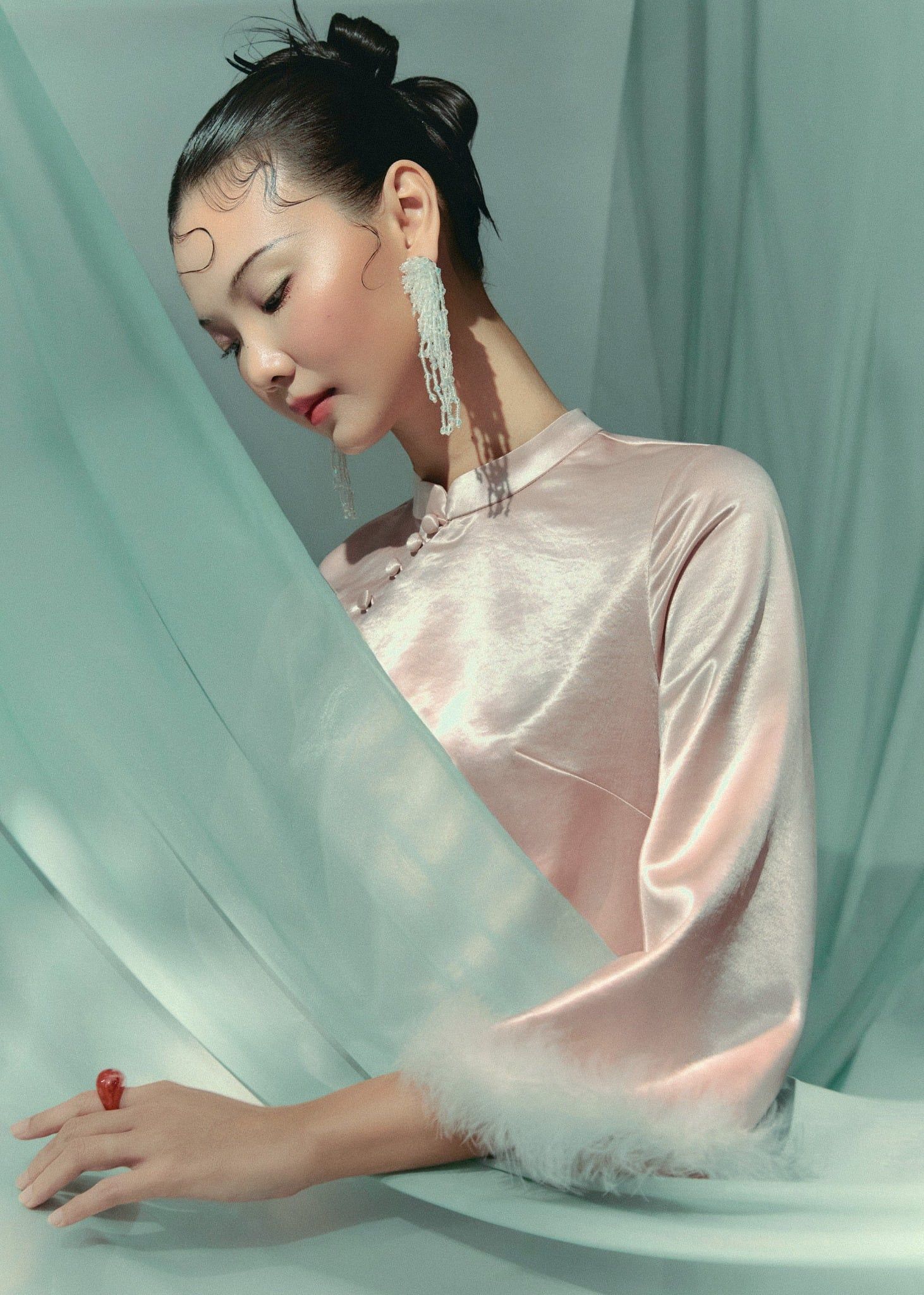 Áo Dài Tay Lửng Thục Nghi