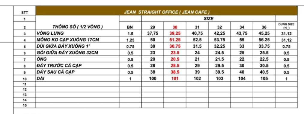 Quần Jean Văn Phòng Ống Suông Sợi Caphe Siêu Nhẹ Màu Đen