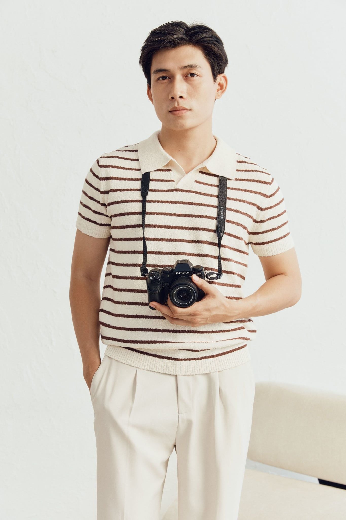 Áo Polo Regular Dệt Kim Stripe