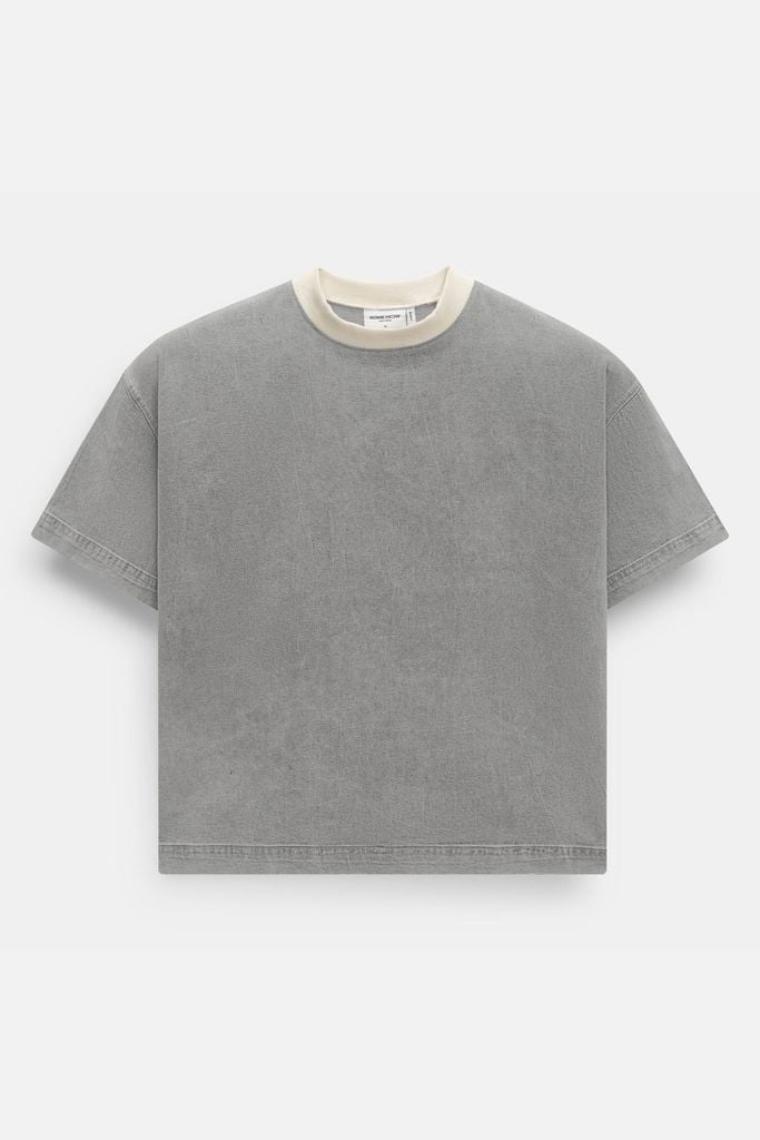  Áo Thun Boxy Denim Wash Enzyme Phối Bo 