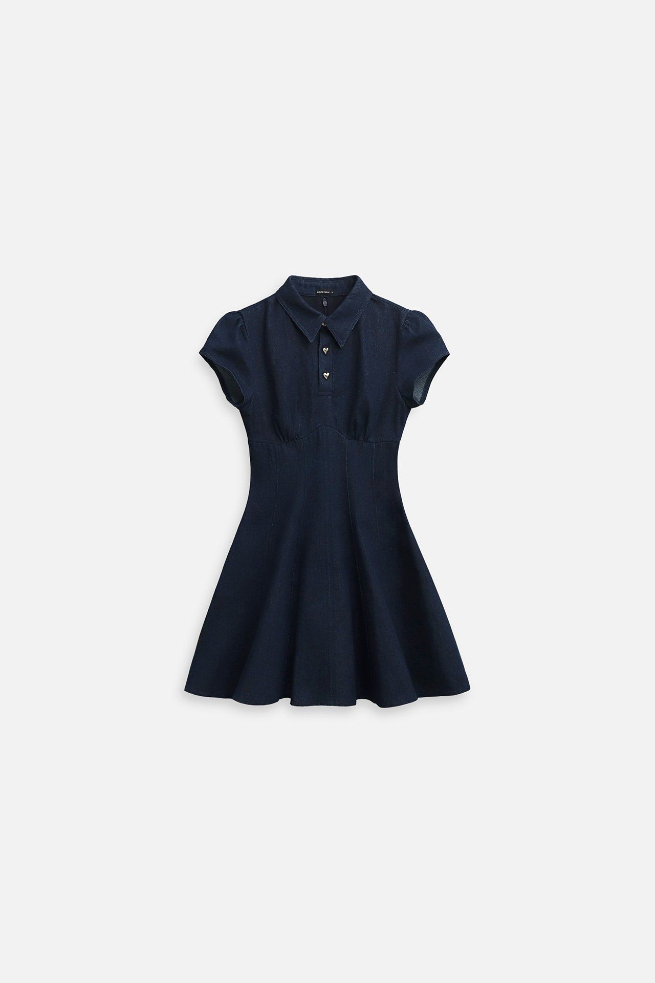 Đầm Ngắn Denim Navy Gold Buttons