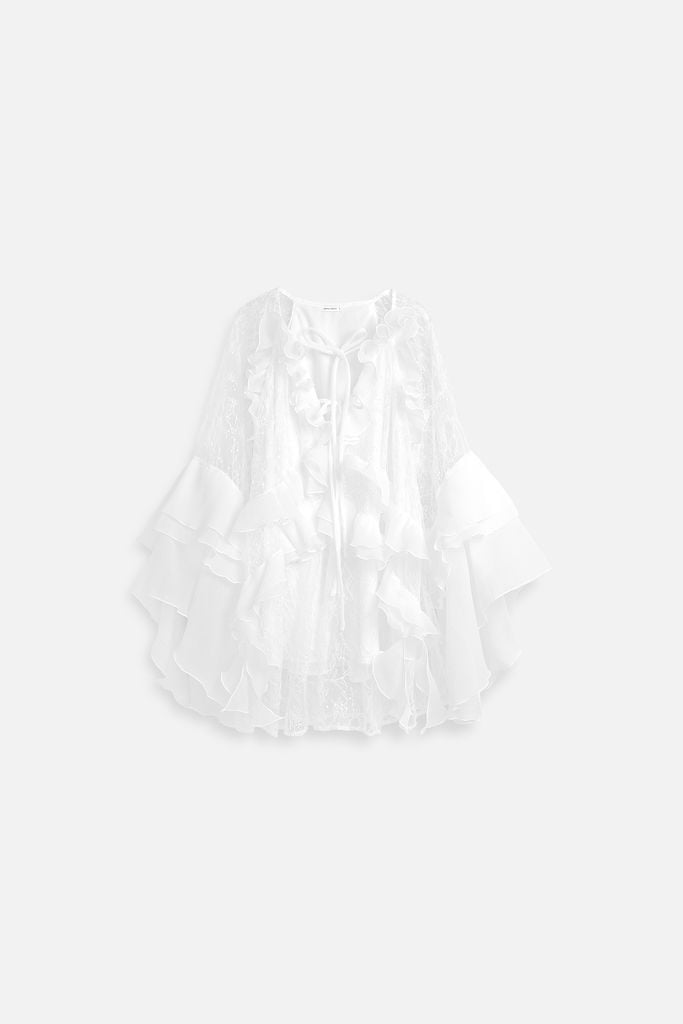  Đầm Ngắn Swan Ruffle 