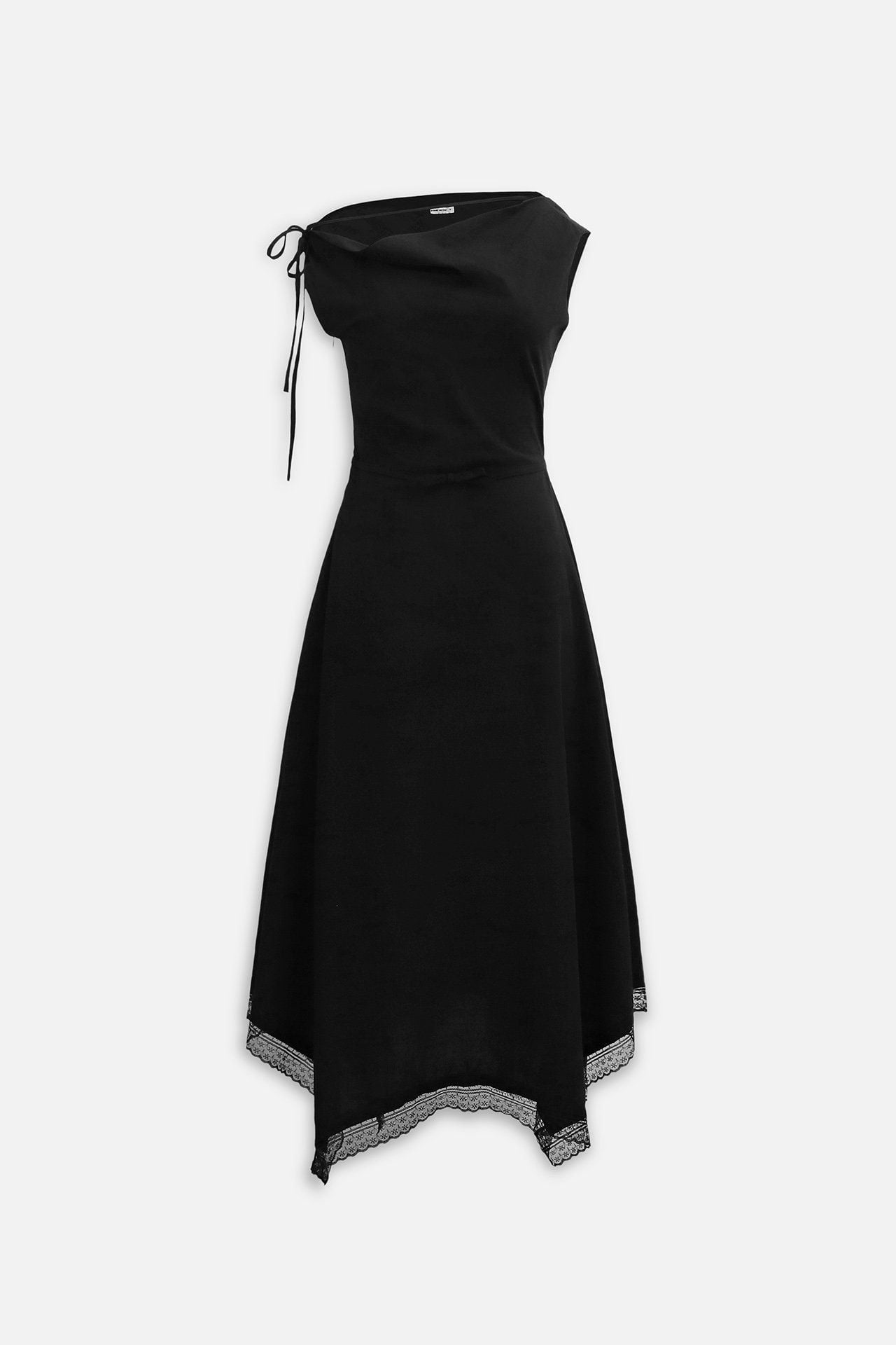 Đầm Dài Vai Lệch Phối Ren Ethereal