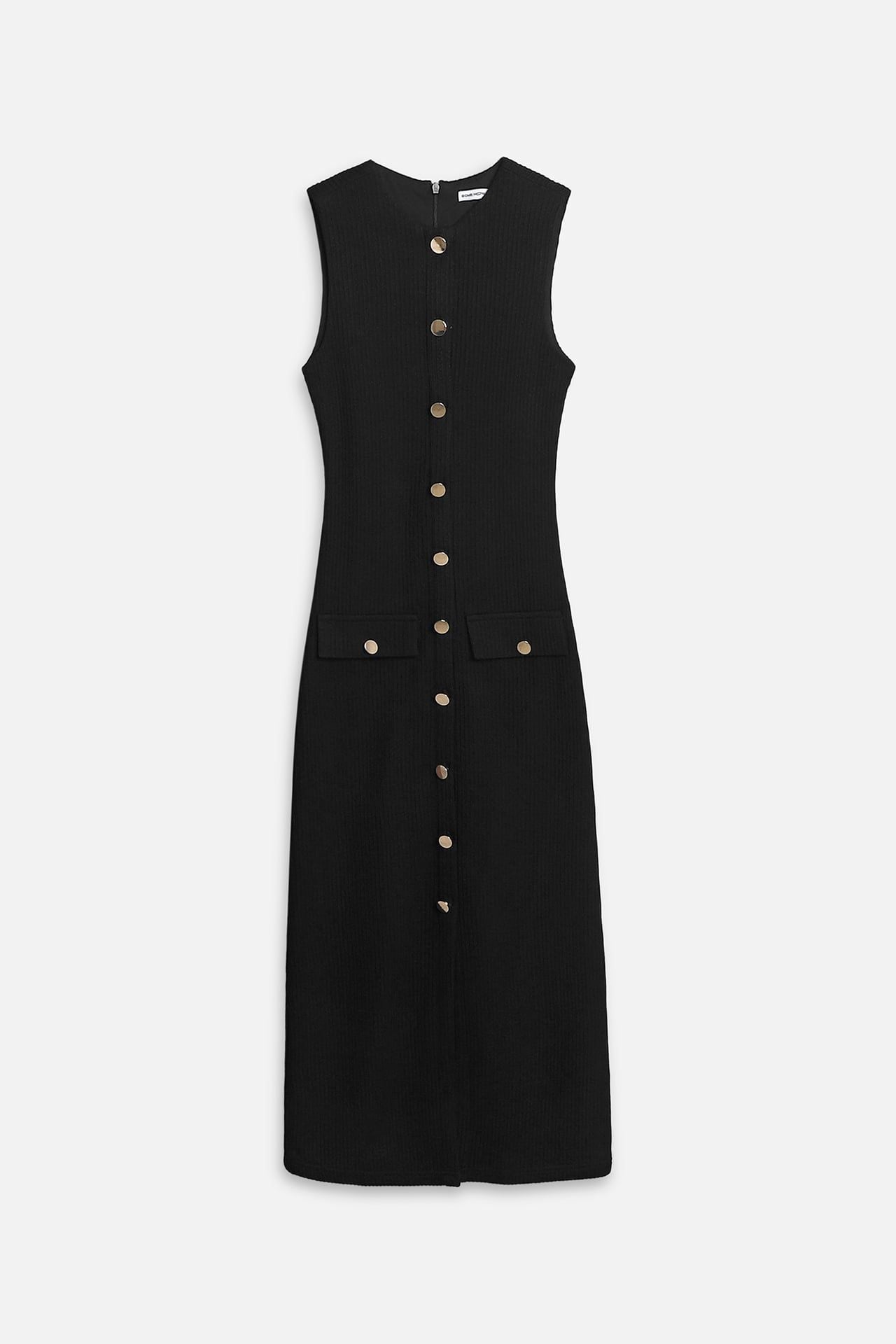 Đầm Dài Sleeveless Knit Button