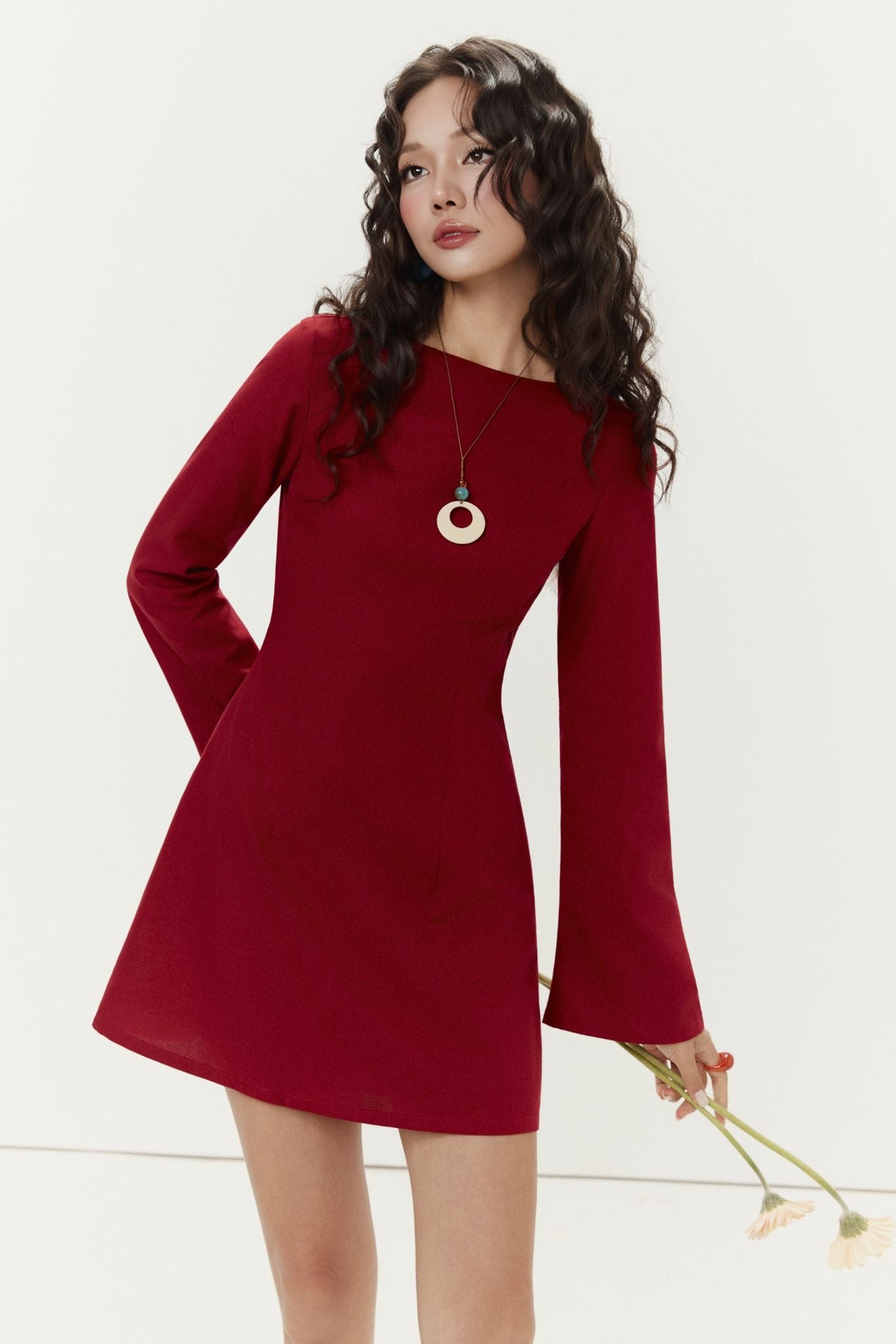 Đầm Ngắn Aurora Bell Sleeves