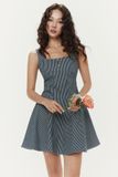 Đầm Ngắn Denim Marine Pinstripe