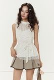 Áo Polka Dot Gathers Romper
