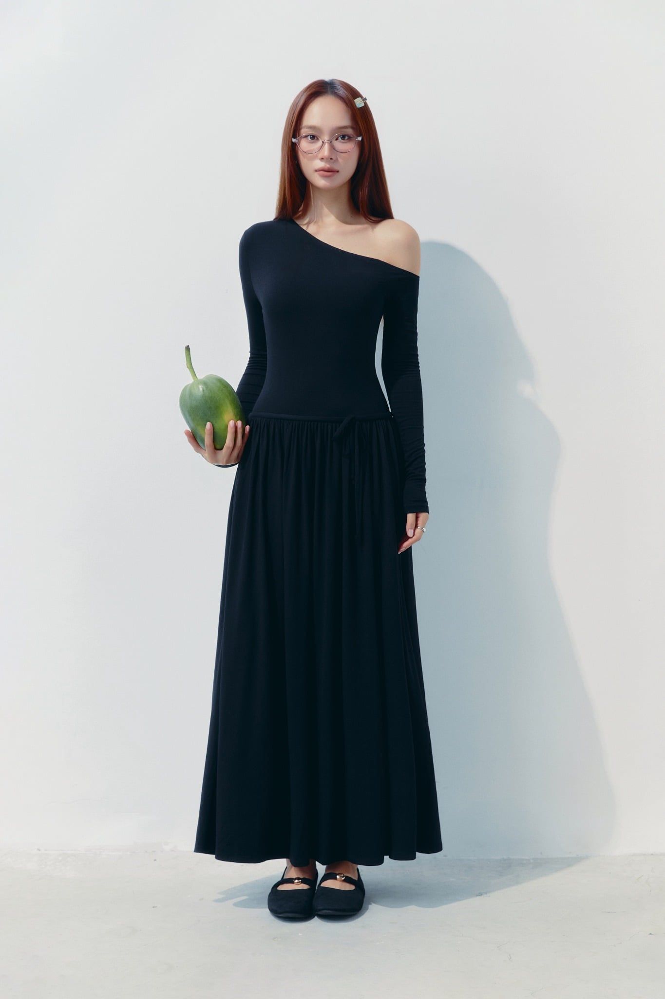  Đầm Dài Velour Muse Black 