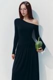 Đầm Dài Velour Muse Black