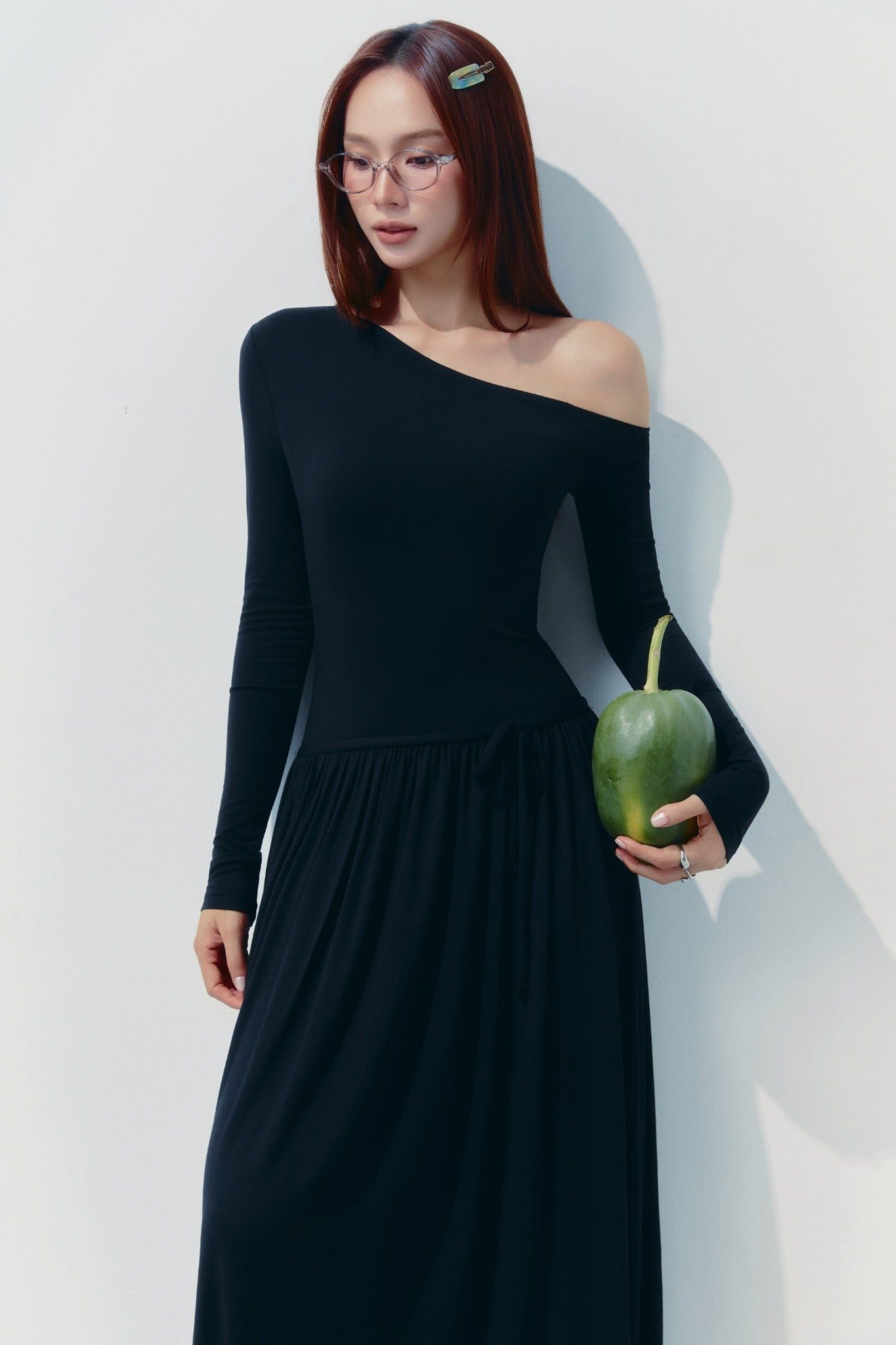 Đầm Dài Velour Muse Black