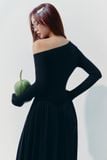 Đầm Dài Velour Muse Black