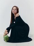 Đầm Dài Velour Muse Black