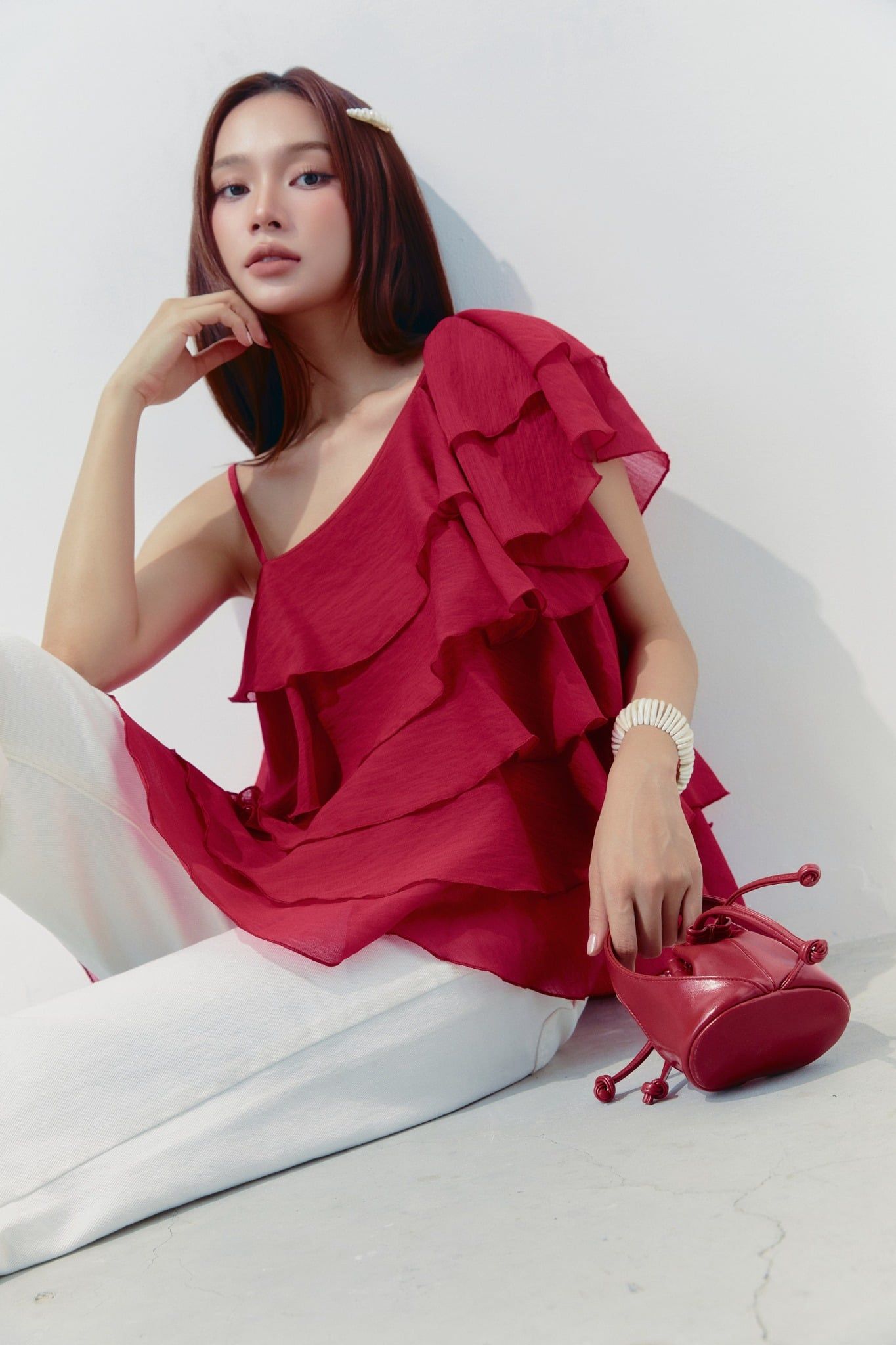 Áo Cloudy Layer One Shoulder Mini