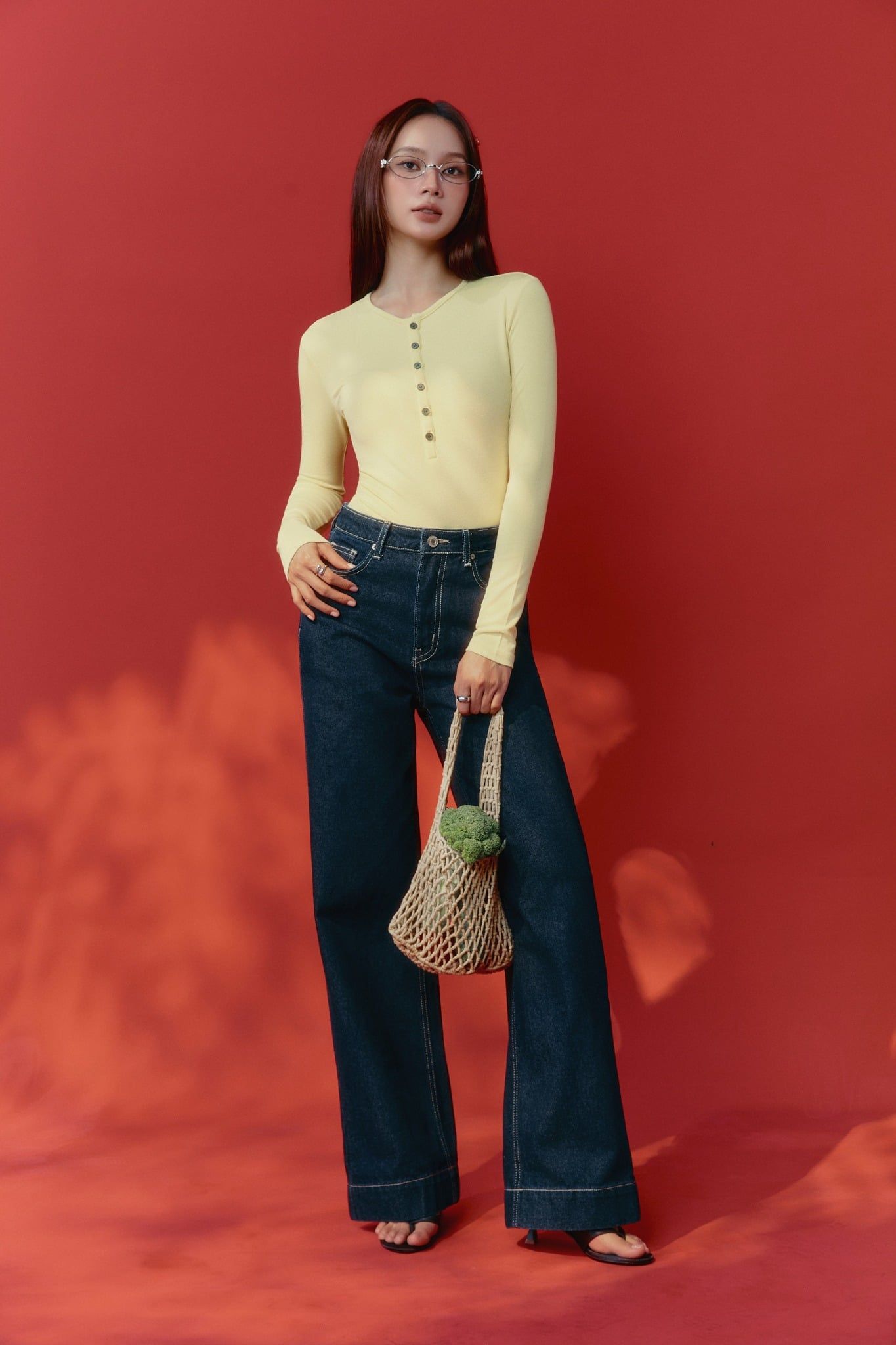 Quần Jean Straight Light Flare Blue