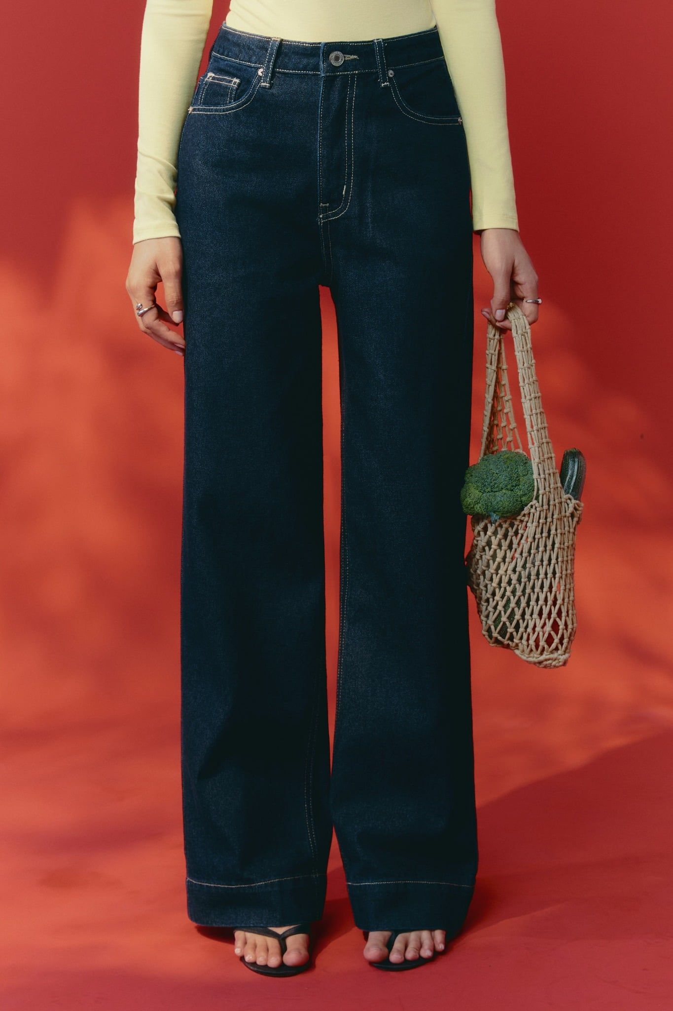 Quần Jean Straight Light Flare Blue