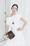 Đầm Dài Trễ Vai Form Tùng Bí Phối Vải