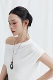 Đầm Dài Trễ Vai Form Tùng Bí Phối Vải