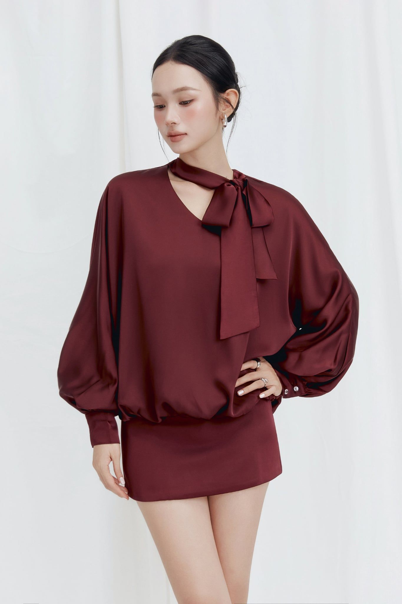  Đầm Ngắn Cloudy Bow Style 
