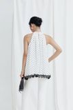 Áo Yếm Chấm Bi Phối Ren Polka Dot Top