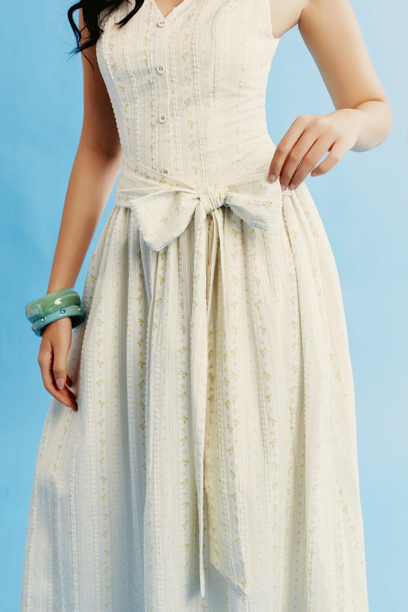 Đầm Dài Elara Tie Waist Midi