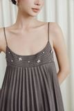 Đầm Ngắn 2 Dây Babydoll Dập Ly Aria Top