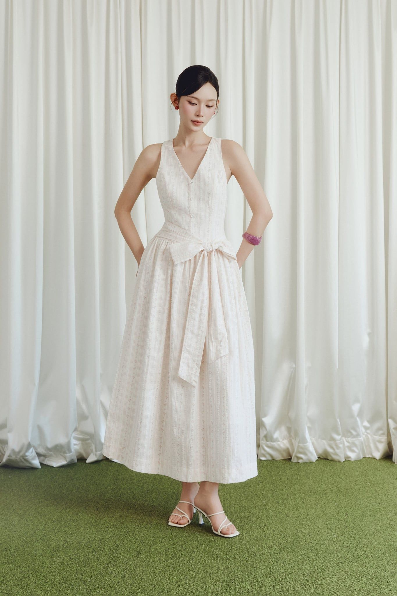 Đầm Dài Elara Tie Waist Midi