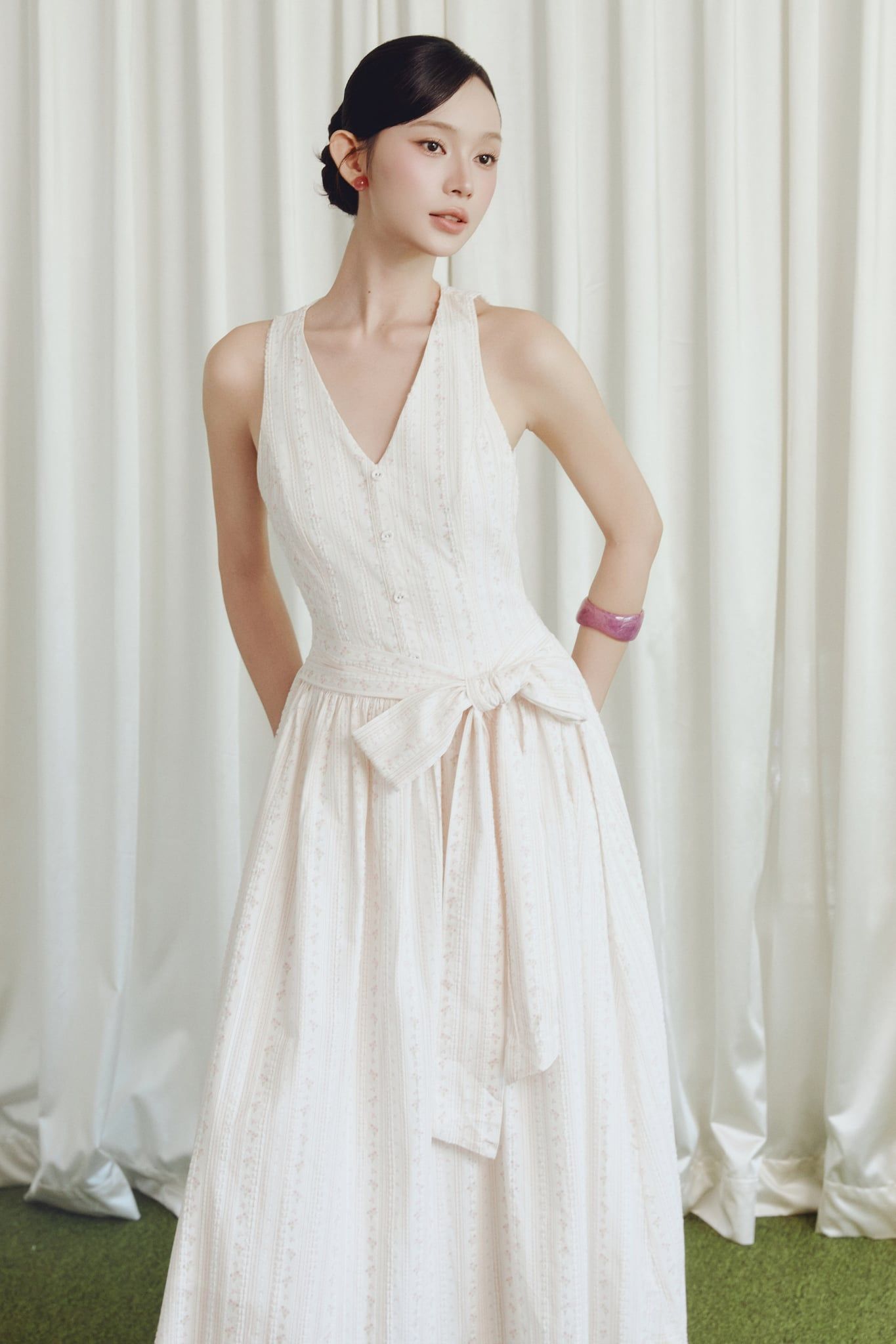 Đầm Dài Elara Tie Waist Midi