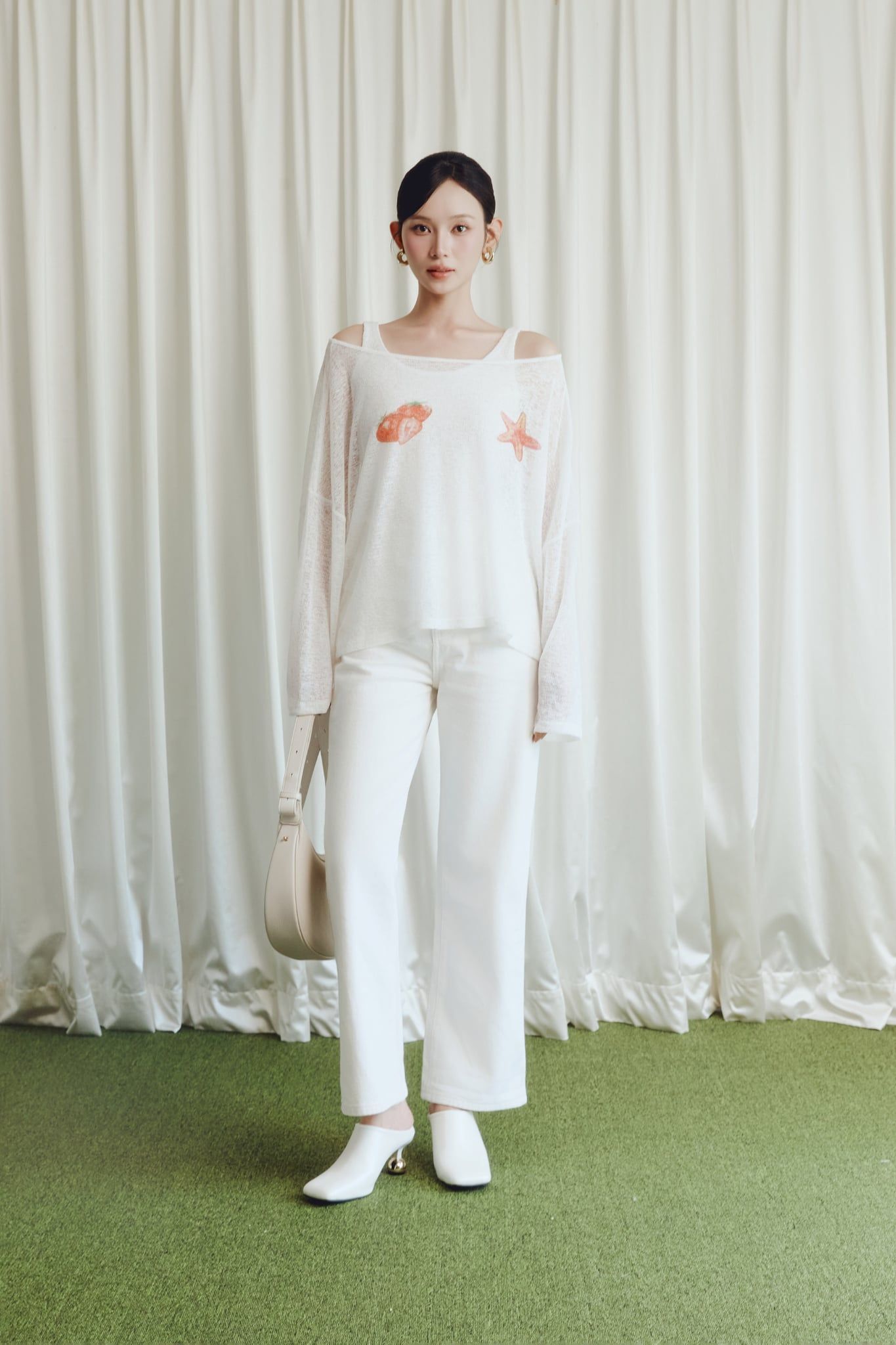 Quần Jean Straight White Basic