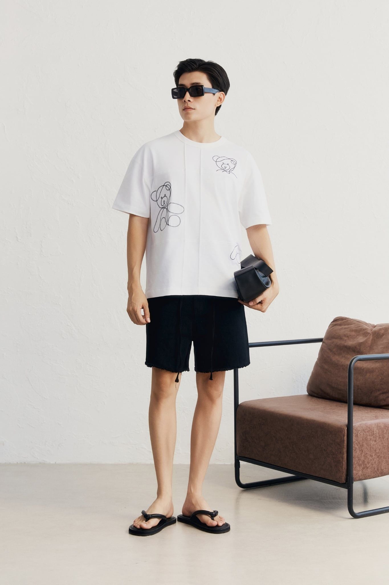 Áo Thun Oversize Grid Bear