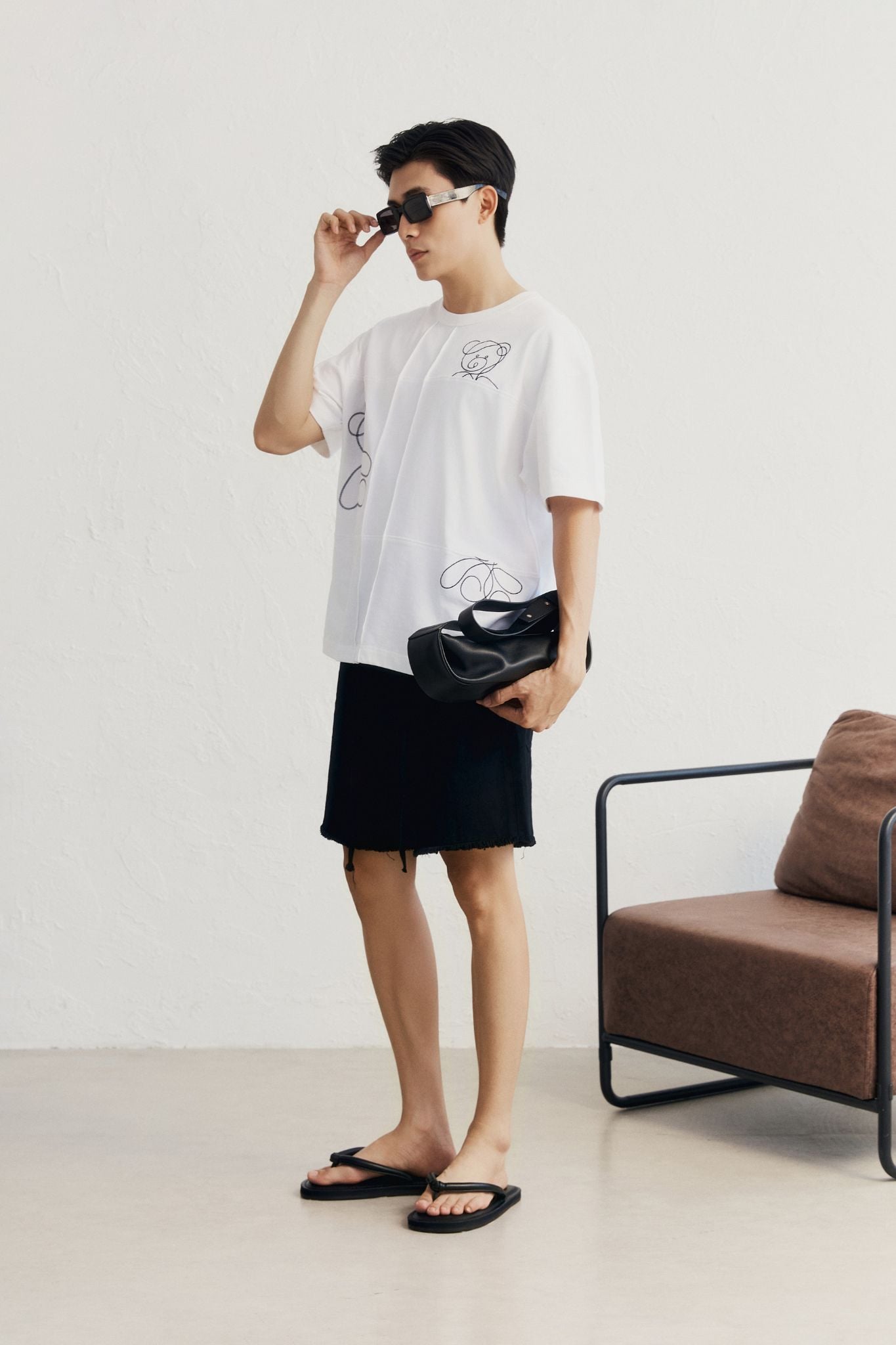 Áo Thun Oversize Grid Bear