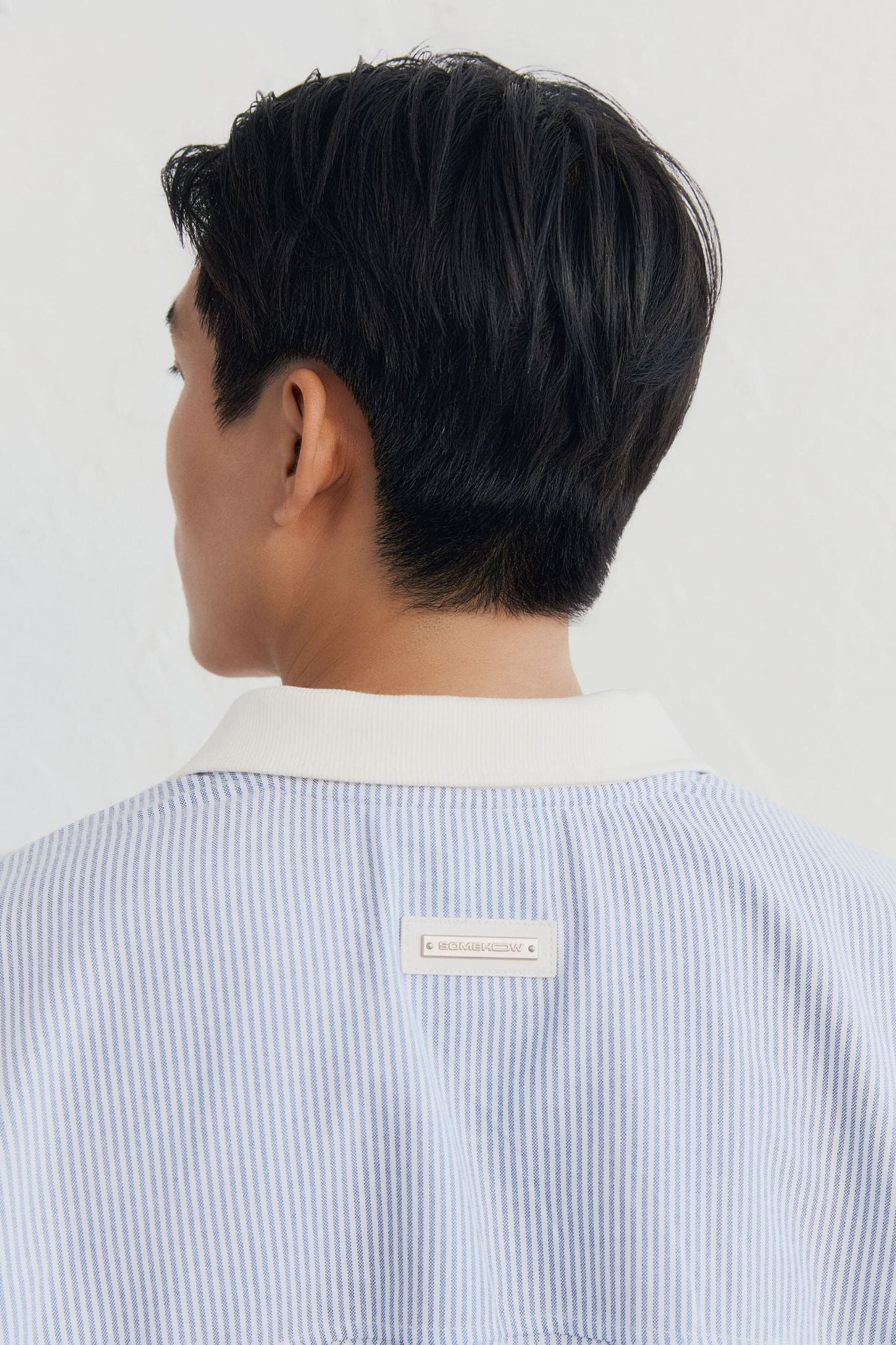 Áo Polo Oversize Oxford Sọc Phối Thun