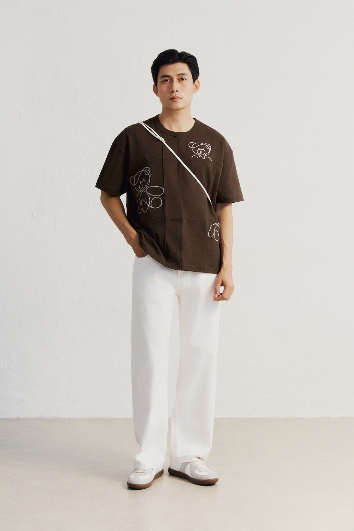 Áo Thun Oversize Grid Bear