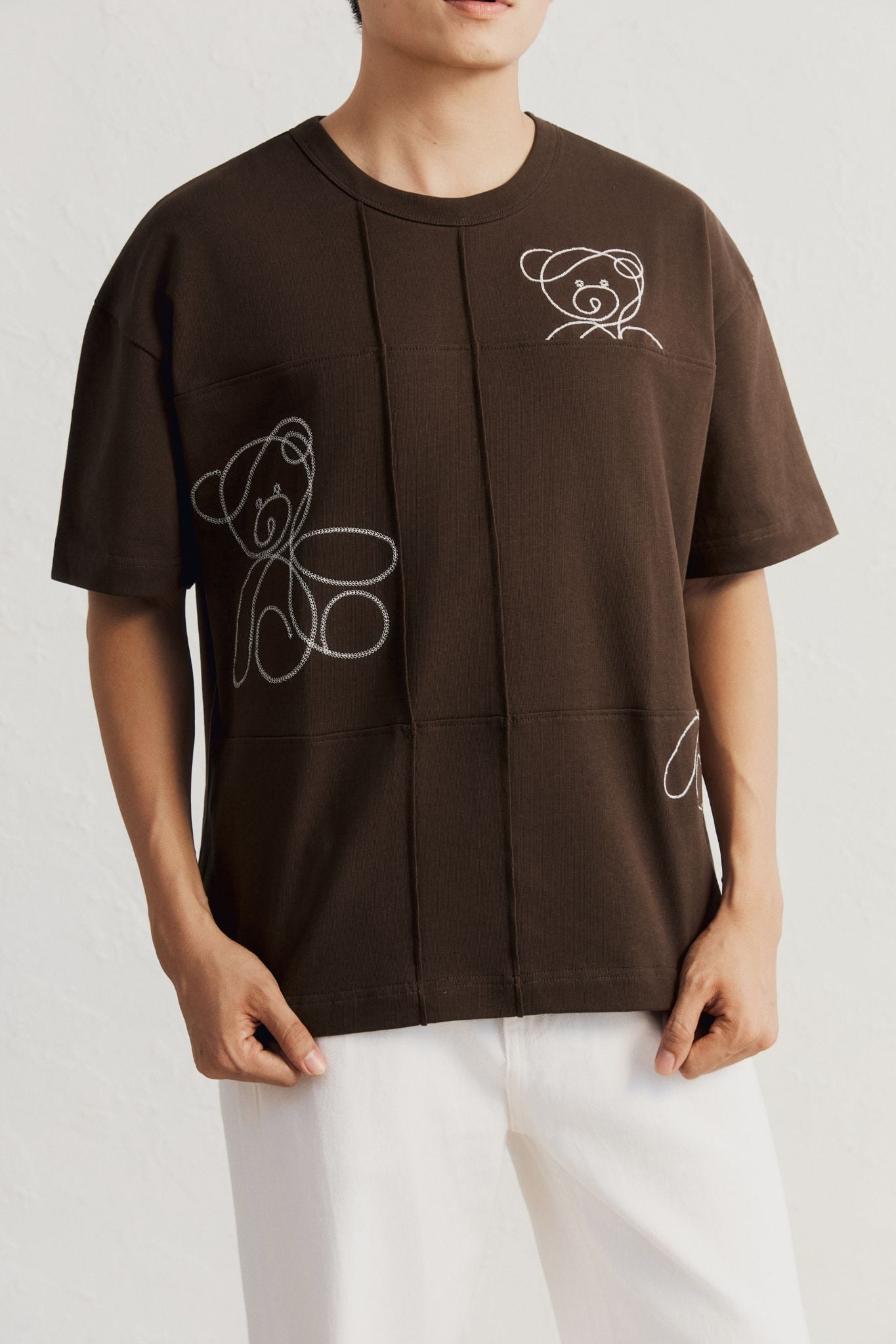 Áo Thun Oversize Grid Bear