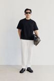 Áo Thun Boxy Rã Thân Trước Sau Black