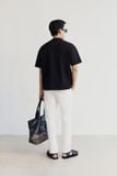 Áo Thun Boxy Rã Thân Trước Sau Black