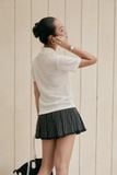 Chân Váy Ngắn Xếp Ly Viền Ren Loomi Skirt