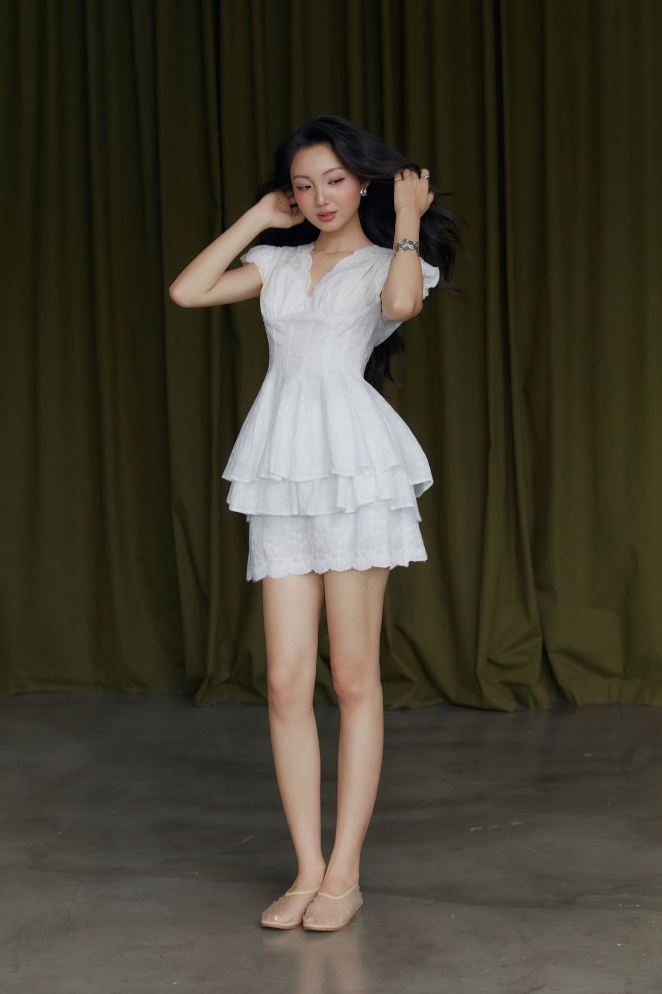 Áo Kiểu Chất Boi Thêu Parisian Muse Peplum