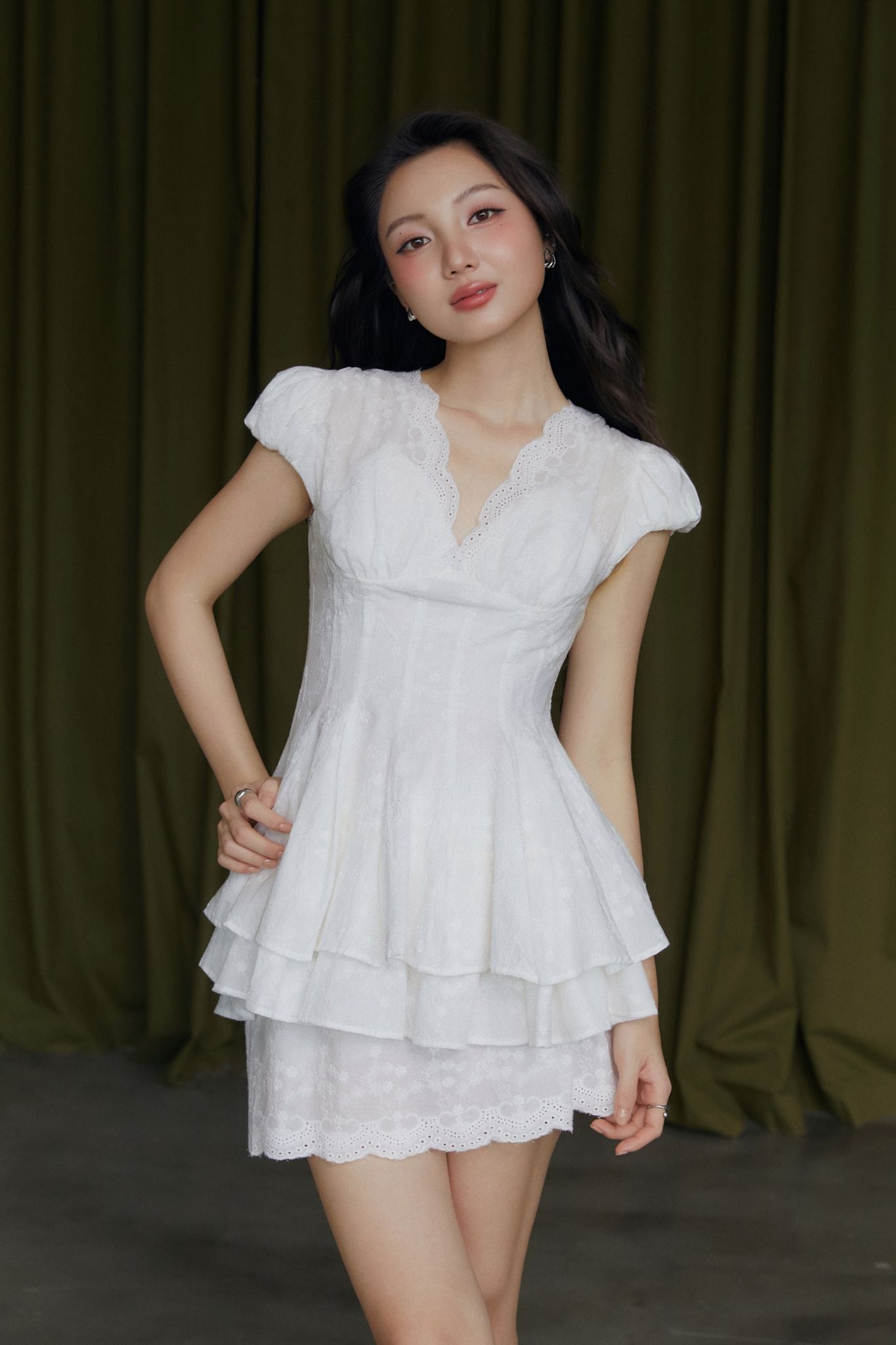 Áo Kiểu Chất Boi Thêu Parisian Muse Peplum