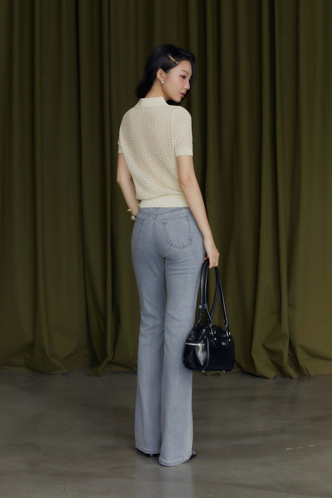Quần Jean Ống Loe Flared Pocket Denim
