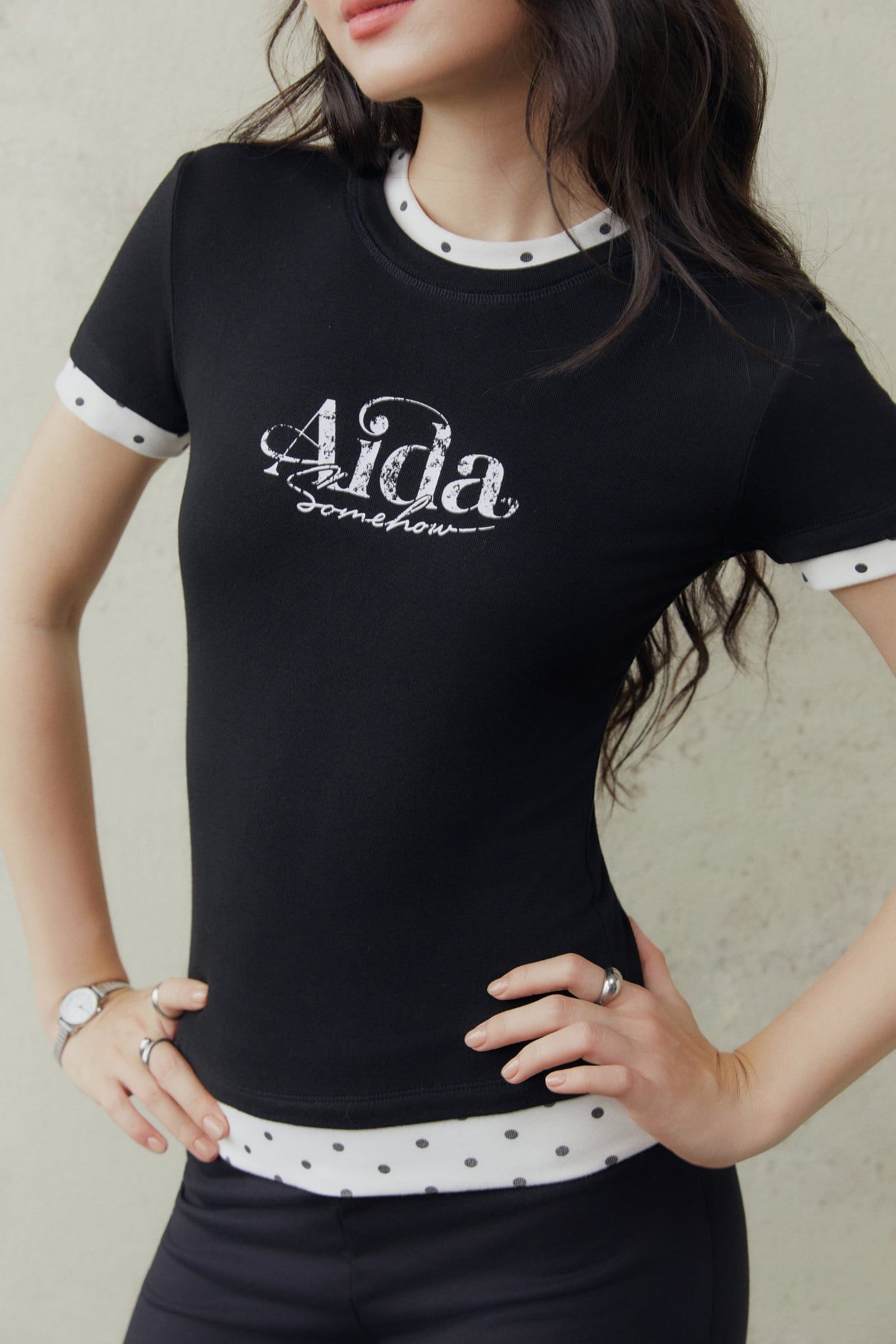 Áo Thun Aida Polka Dot